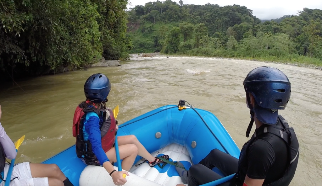 A view of the Savegre River near Playa Dominical. We use high quality gear to explore the rapids of this river.
